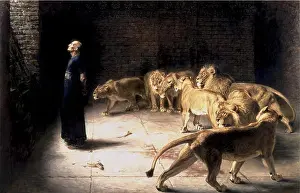 Riviere Prints: Daniel's Answer to the King 1890 75 Briton Riviere - Daniel's Answer to the King (Manchester Art Gallery)