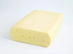 Food Food Prints: Danish Esrom cheese against white background