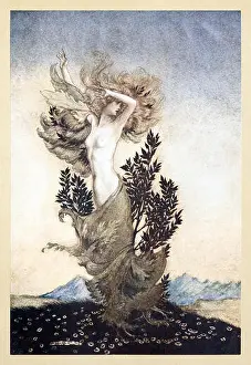 John Milton Prints: as Daphne was, Root-bound, that fled Apollo from Comus by John Milton