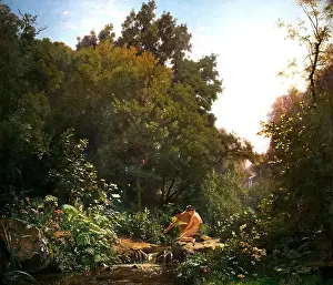 Romantic Classic Painters Prints: Daphnis et Chloé (1872) by François Louis Français 1814-1897 France French