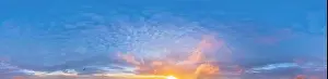 Dark blue sunset sky with Cumulus clouds