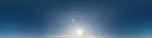 Dark blue sunset sky pano with Cirrus clouds