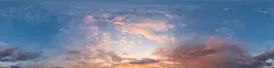 Dark blue sunset sky panorama with Cirrus clouds