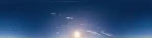 Dark blue sunset sky panorama with Cirrus clouds