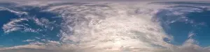 Sky Replacement Prints: Dark blue sunset sky panorama with golden Cumulus clouds
