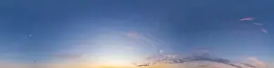 Dark blue sunset sky panorama with pink Cirrus clouds