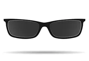 Ultraviolet Prints: Dark sunglasses with black frames, isolated on a white background