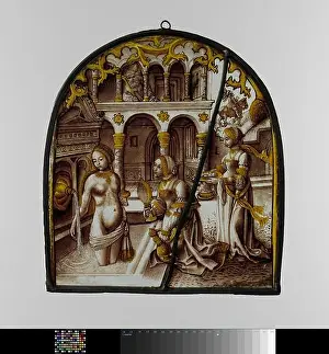 Arched Prints: David and Bathsheba, David, and Bathsheba (2 Samuel 11: 2)