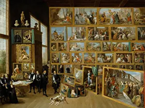 DAVID TENIERS EL JOVEN - El Archiduque Leopoldo Guillermo en su Galería de Bruselas (Kunsthistorisches Museum de Viena)