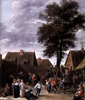 Lively Prints: David Teniers II's painting The Kermis at the Half Moon Inn depicts a lively Dutch festival scene
