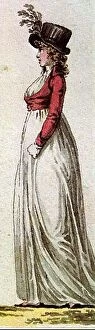 Eras of Dressing Collection: Day dress with short spencer jacket, ca. 1798, for a fashion plate engraving