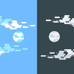 Rays Prints: Day and night vector flat illustrations or banners