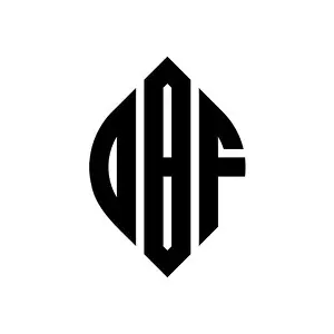 Capital Letters Prints: DBF circle letter logo design with circle and ellipse shape