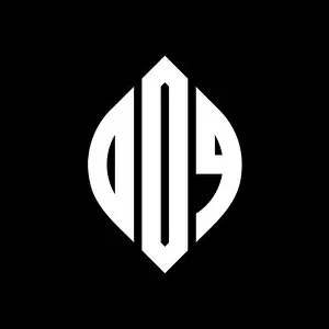 Capital Letters Prints: DDQ circle letter logo design with circle and ellipse shape