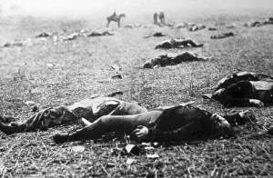 American Civil War Prints: Death on a Misty Morning, aftermath of the Battle of Gettysburg