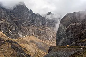 Passport Prints: Death road in fog, North Yungas Road