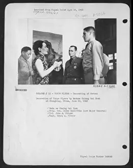 1942 Prints: Decoration Of Tokyo Flyers By Madame Chiang Kai Shek At Chungking