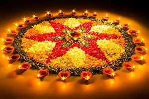 Creative Ideas Prints: Deepavali Festival Lighting Diya Rangoli Design Celebration