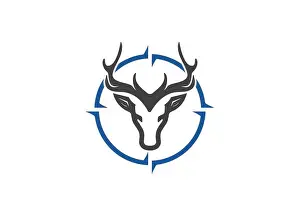 Stag Prints: Deer Hunt logo designs vector, deer logo template vector