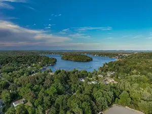 default08-30-2022 - Late afternoon aerial photo of Lake Mahopac located in Town of Carmel, Putnam County, New York
