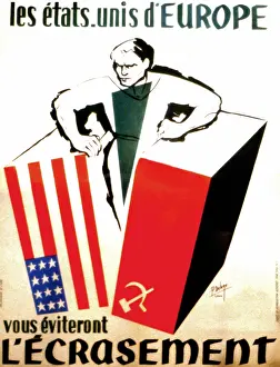 Political Prints: Delage Propaganda poster United States Europe (propaganda E)