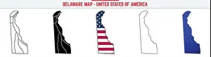 Delaware Prints: Delaware Map with editable stroke icon