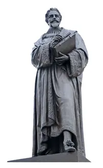 Delft Prints: Delft, Netherlands. Statue (1886) of Hugo Grotius (Hugo de Groot; 1583-1645) scholar