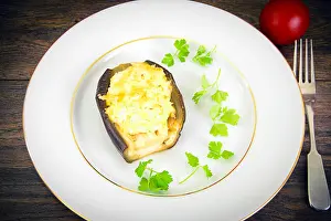 Crockery Prints: Delicious Eggplant Stuffed and Tomatoes