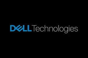 Plain Colored Background Prints: Dell Technologies, black background, logo, brand name
