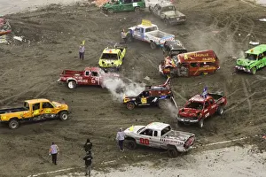 Trucks Prints: The demolition derby during the Monster Spectacular XIX at Olympic Stadium in Montreal