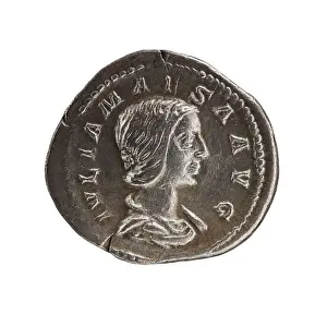 Sovereign Prints: Denarius from 218-222 AD showing Augusta Julia Maesa with imperial symbols and inscriptions