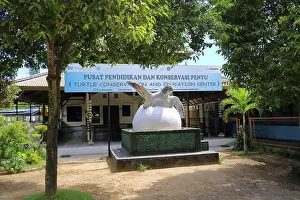 Denpasar Prints: Denpasar, Bali in Indonesia - February 09 2024: Sea Turtle Conservation and Education Center Serangan