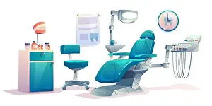 Dentistry Prints: Dentist office, dental cabinet interior