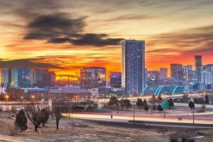 Images Dated 11th March 2019: Denver, Colorado, USA downtown city skyline at night