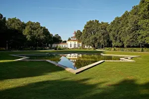 Himmel Prints: Der Friedrich Ebert Park in Ludwigshafen am Rhein im Frühsommer