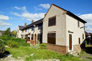 Squat Prints: Empty and derelict houses ready for demolition in Sheffield South Yorkshire
