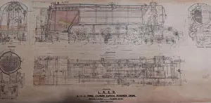 Technical Drawing Prints: Design drawings for the Flying Scotsman class locomotive