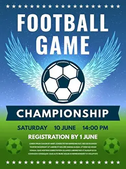 Leaflet Prints: Design template of football poster with place for your text
