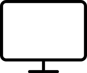 Desktop Pc Prints: Desktop PC icon with copy space. Editable vector