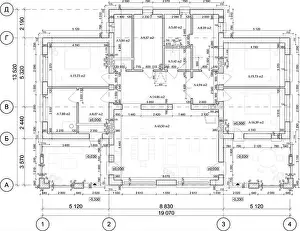 Measurements Prints: Detailed architectural private house floor plan