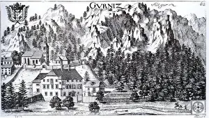 Carinthia Prints: Deutsch: Burg Gurnitz im Jahre 1688 in Ebenthal in Kärnten / Kärnten / Österreich / Europäische Union