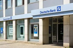 Institute Prints: Deutsche Bank, Gronau, Münsterland, Westphalia, North Rhine-Westphalia, Germany, Europe