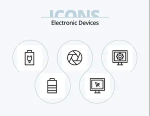 Devices Prints: Devices Line Icon Pack 5 Icon Design.. photo. smart. frame. energy