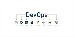 Developer Prints: DevOps banner web icon vector illustration concept for software engineering and development with an icon of a plan