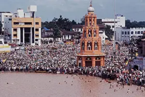 Bath Prints: Devotees at Ramkund, Panchavati, Kumbh Mela, Nashik, Maharashtra, India