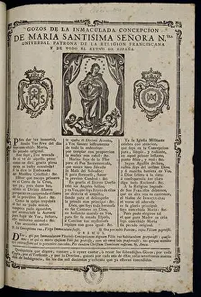 A devotional engraving presents songs dedicated to the Immaculate Conception of the Virgin Mary