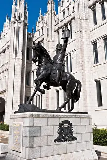 Council Prints: dh Aberdeen council headquarters MARISCHAL COLLEGE ABERDEEN King Robert Bruce statue scotland granite building