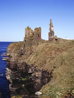 Caithness Prints: dh Castle Girnigoe NOSS HEAD CAITHNESS Castle Sinclair cliff ruin Noss Head ruins scotland castles scottish highland