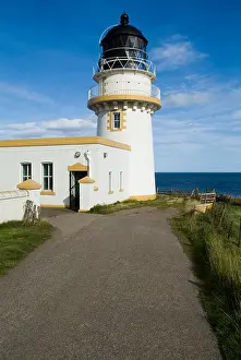 Whitewashed Prints: dh Todhead Point Lighthouse TODHEAD POINT KINCARDINESHIRE Lighthouse light tower on North Sea coast