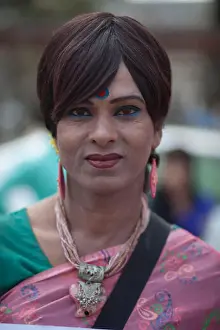 Aids Prints: Dhaka, BangladeshSex worker Evan Ahmed Kotha attended human chain in front of Press-club Dhaka demanding their legal
